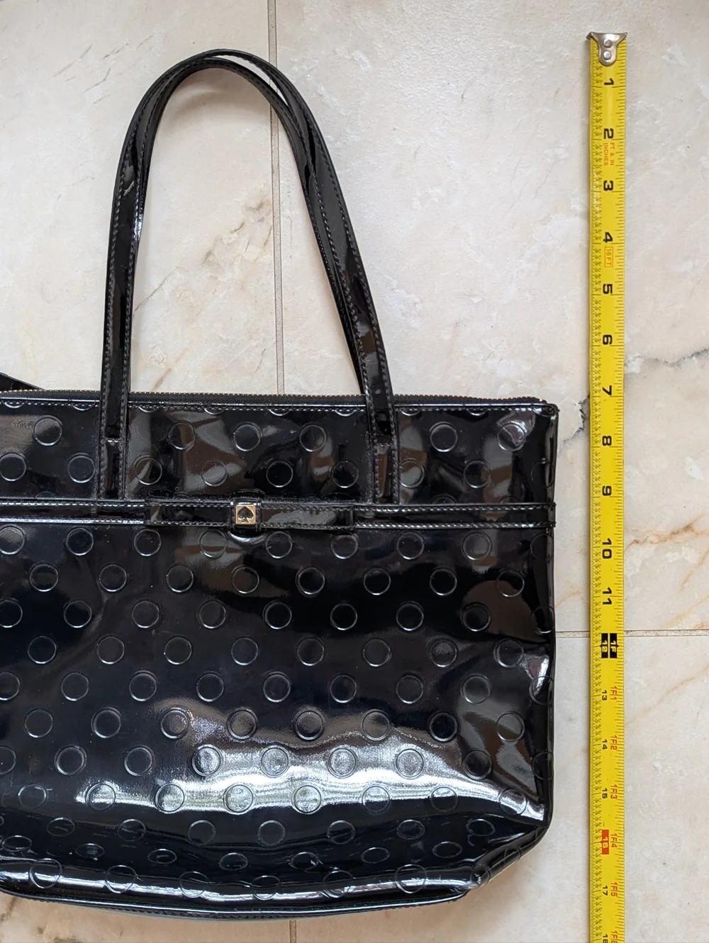 Kate Spade | Black Patent Jeralyn Camellia Street Shoulder Bag‎